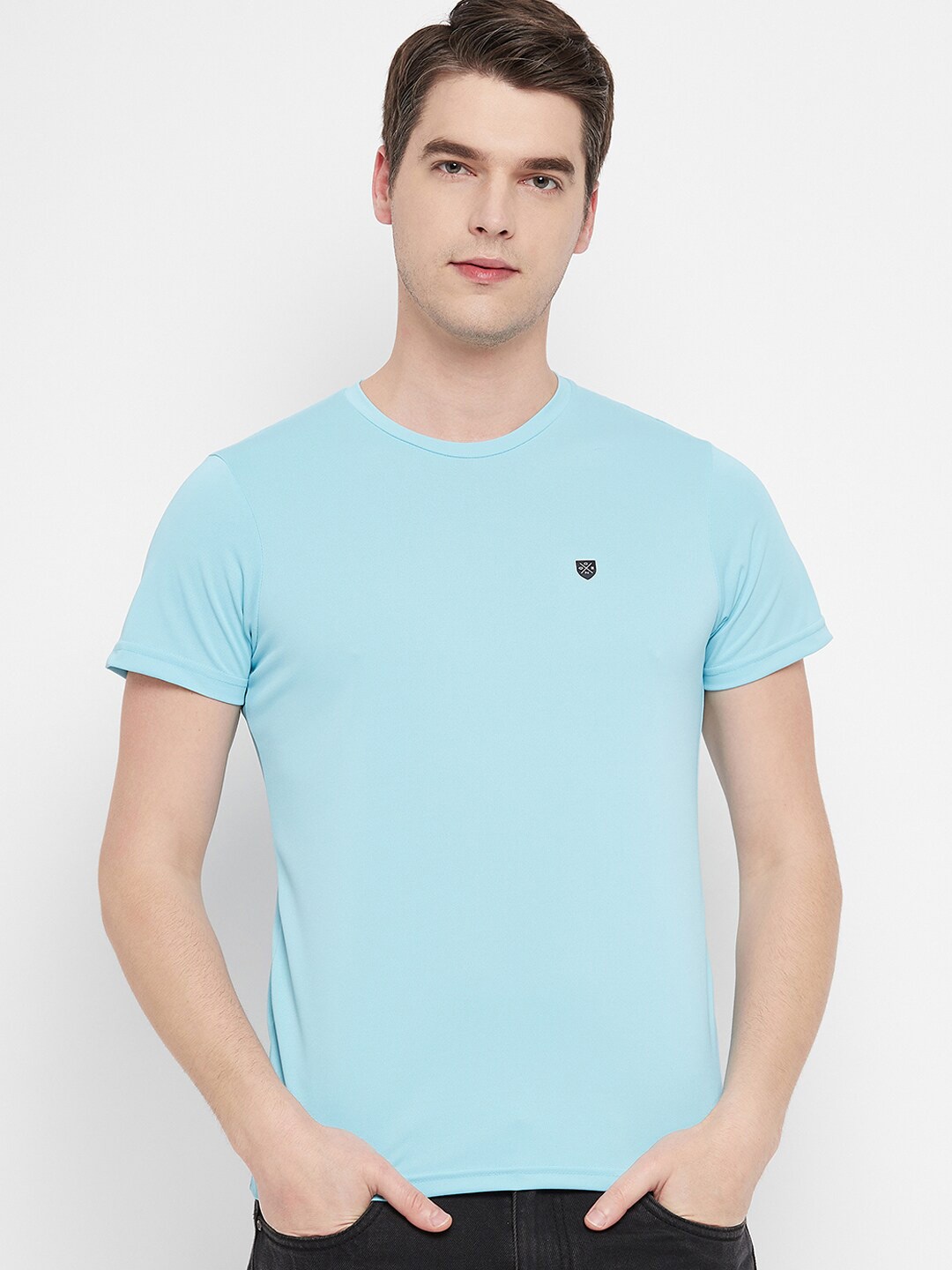 

OGEN Round Neck Short Sleeves Cotton T-shirt, Blue