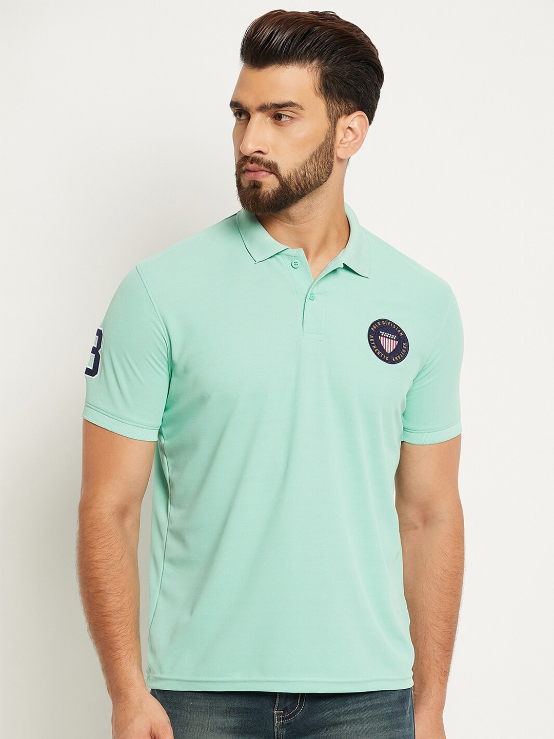 

OGEN Polo Collar Short Sleeves T-shirt, Sea green