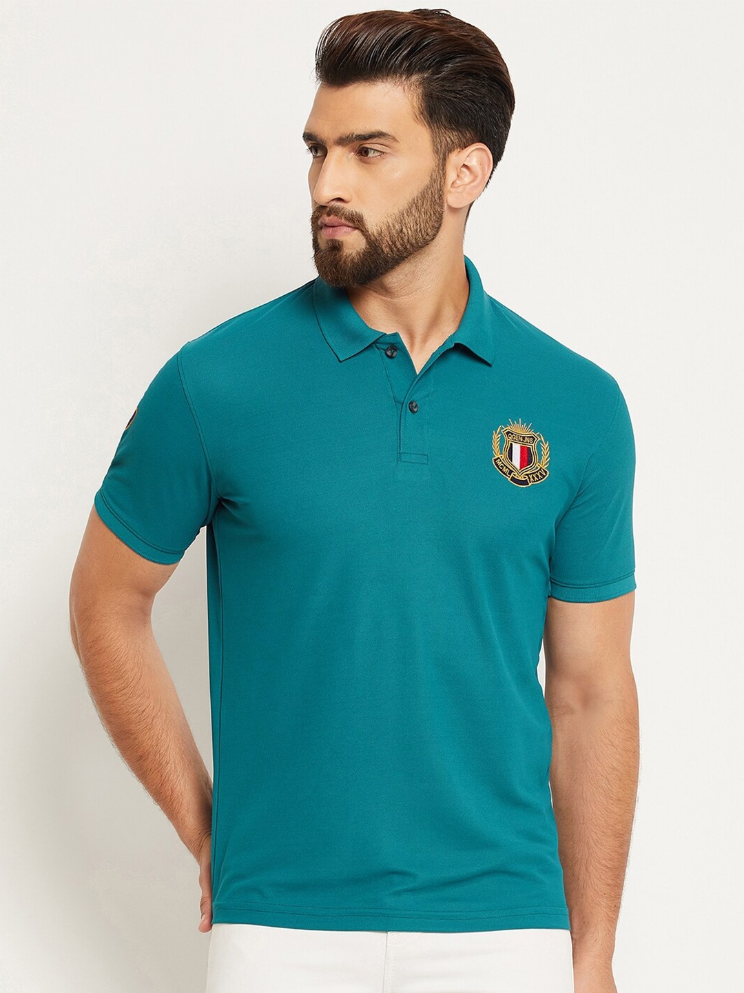 

OGEN Polo Collar Short Sleeves T-shirt, Teal