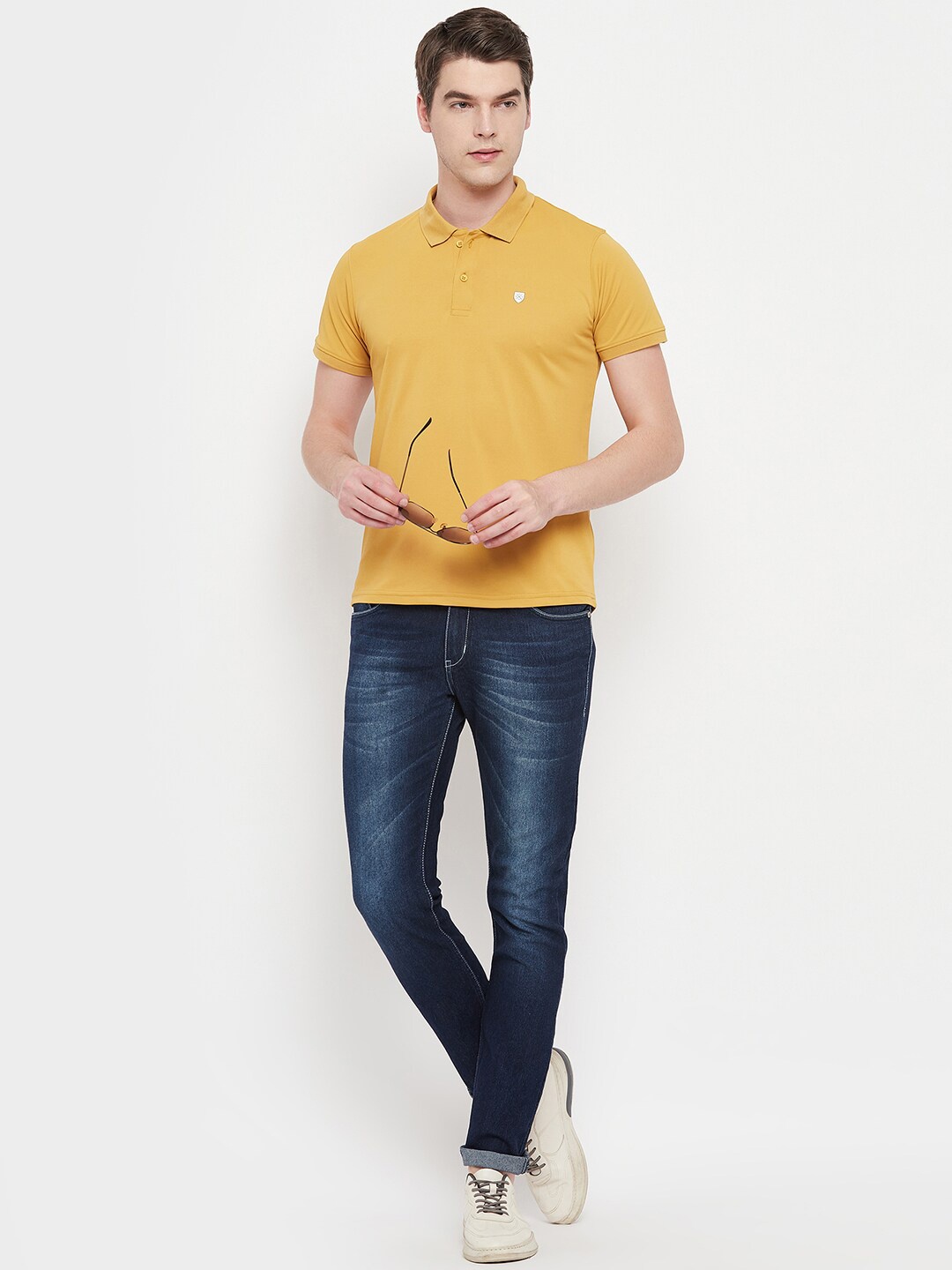 

OGEN Polo Collar Cotton T-shirt, Yellow