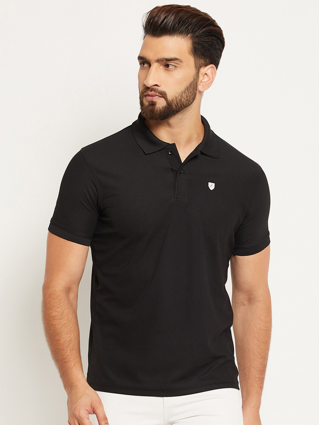 

OGEN Polo Collar Short Sleeves T-shirt, Black