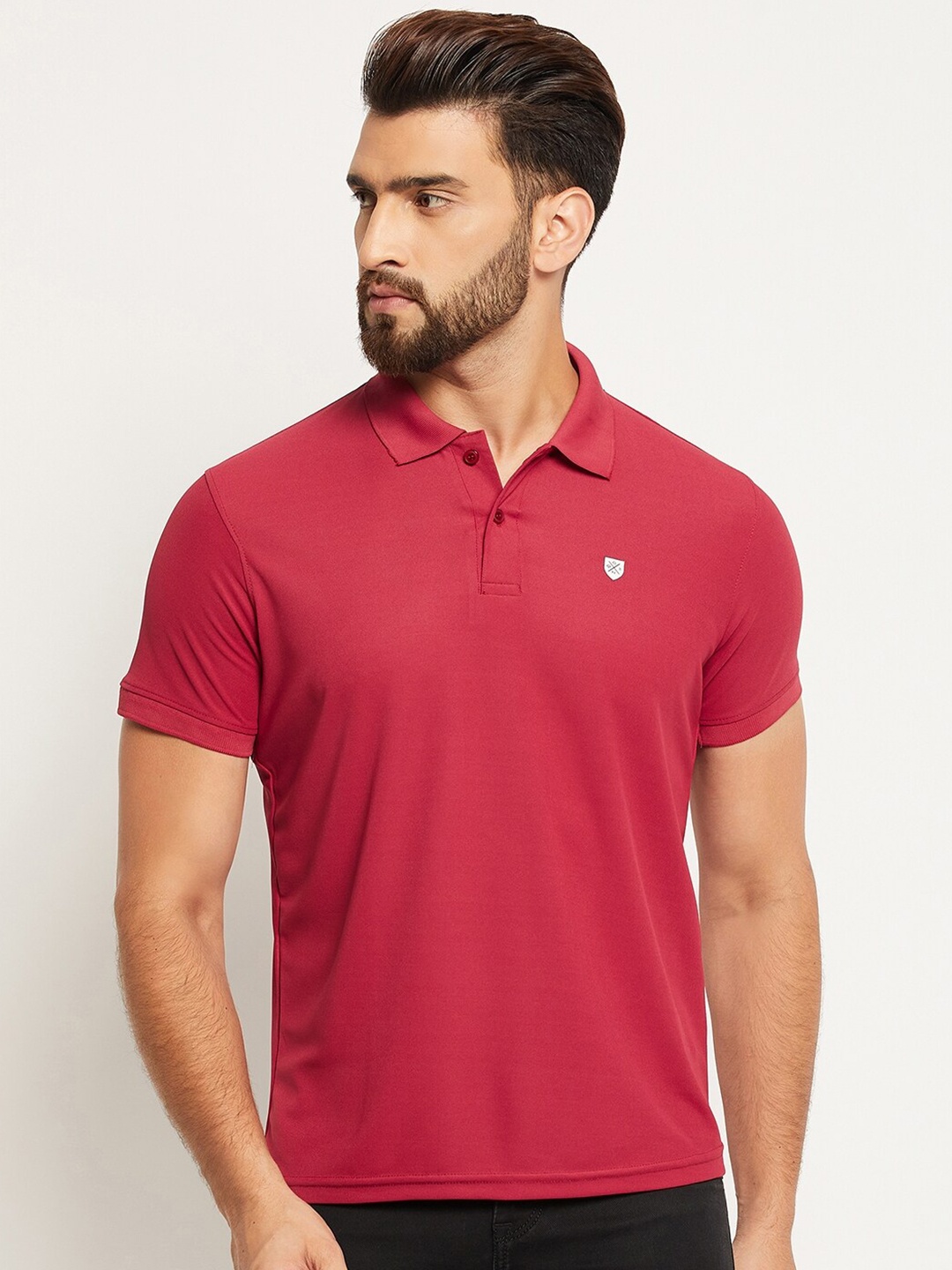

OGEN Polo Collar Short Sleeves T-shirt, Maroon