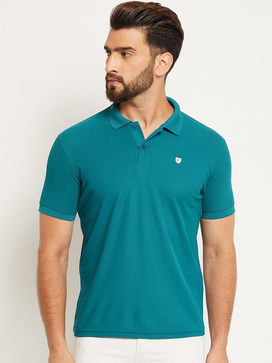 

OGEN Polo Collar Cotton T-shirt, Teal