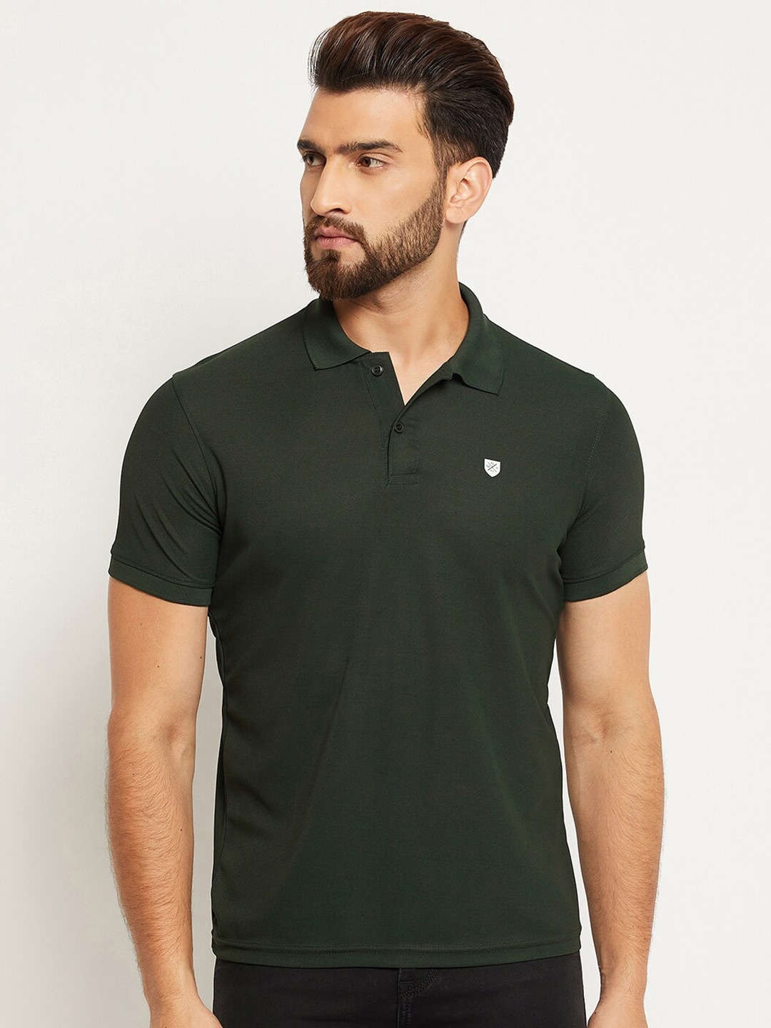 

OGEN Polo Collar Short Sleeves Casual T-shirt, Green