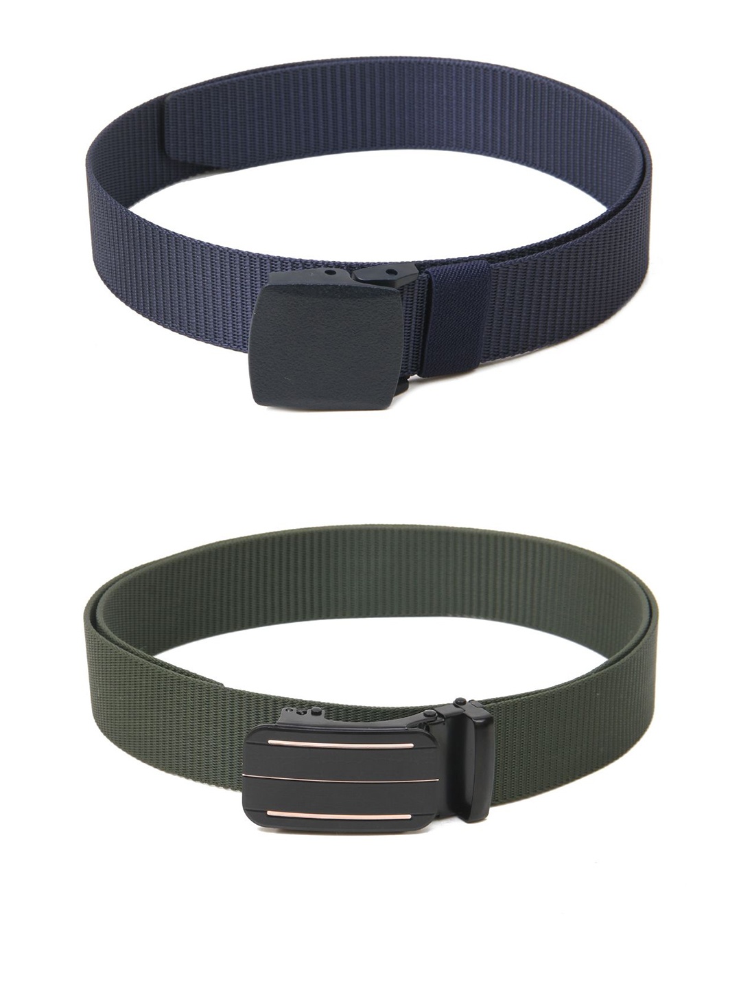 

Calvadoss Girls Set Of 2 Textured Canvas Belt, Black