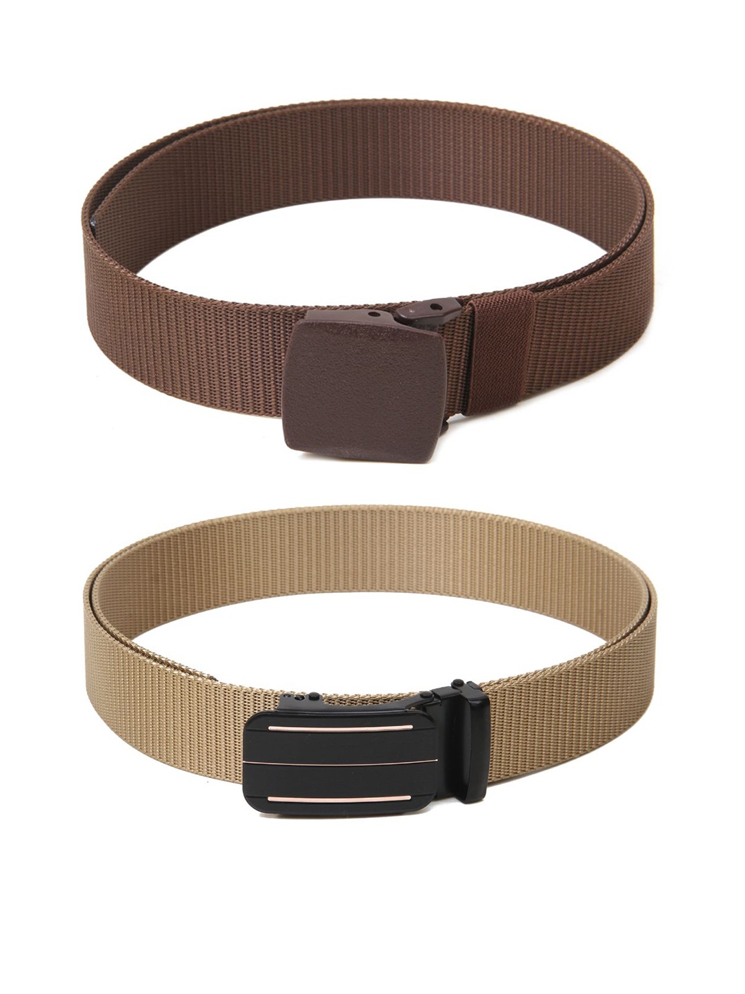 

Calvadoss Girls Set Of 2 Textured Wide Belt, Brown