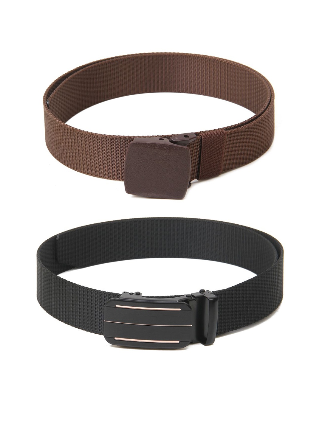 

Calvadoss Girls Set Of 2 Textured Wide Belts, Brown