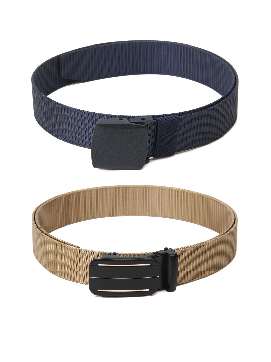 

Calvadoss Girls Set Of 2 Textured Belts, Navy blue