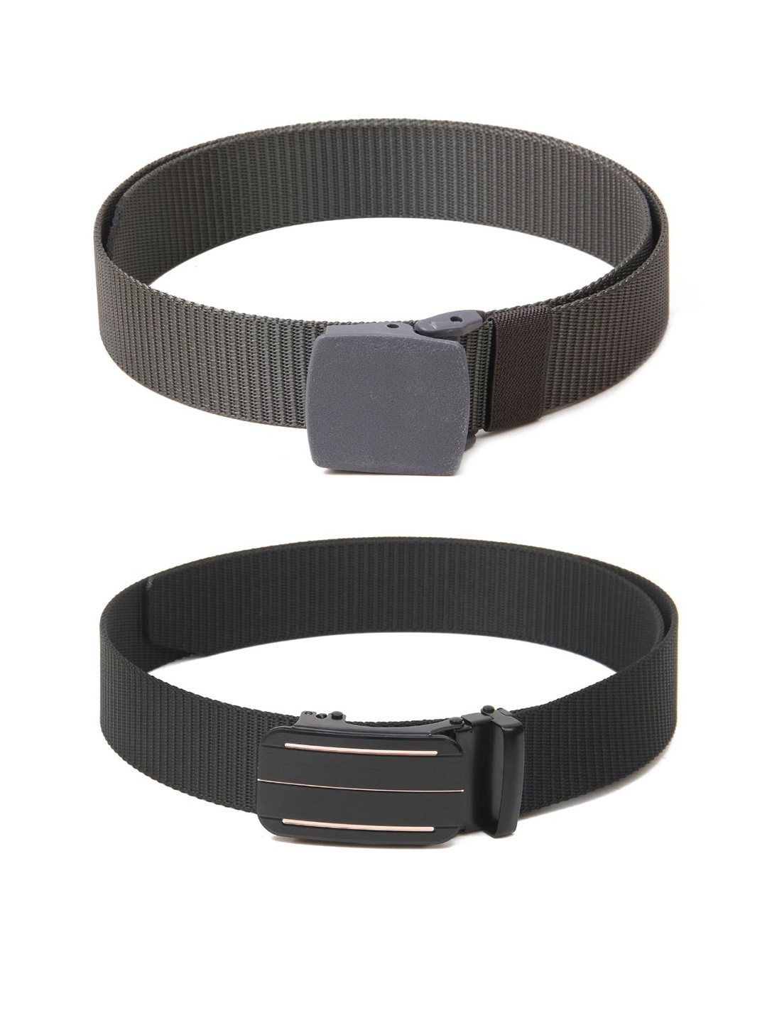 

Calvadoss Girls Set Of 2 Textured Belts, Grey