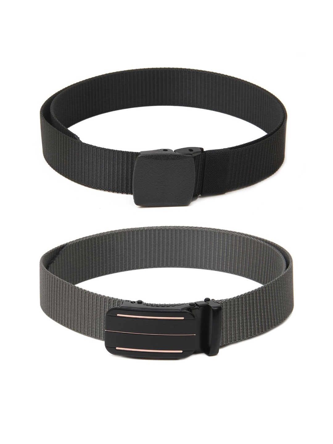

Calvadoss Girls Set Of 2 Textured Canvas Belt, Black