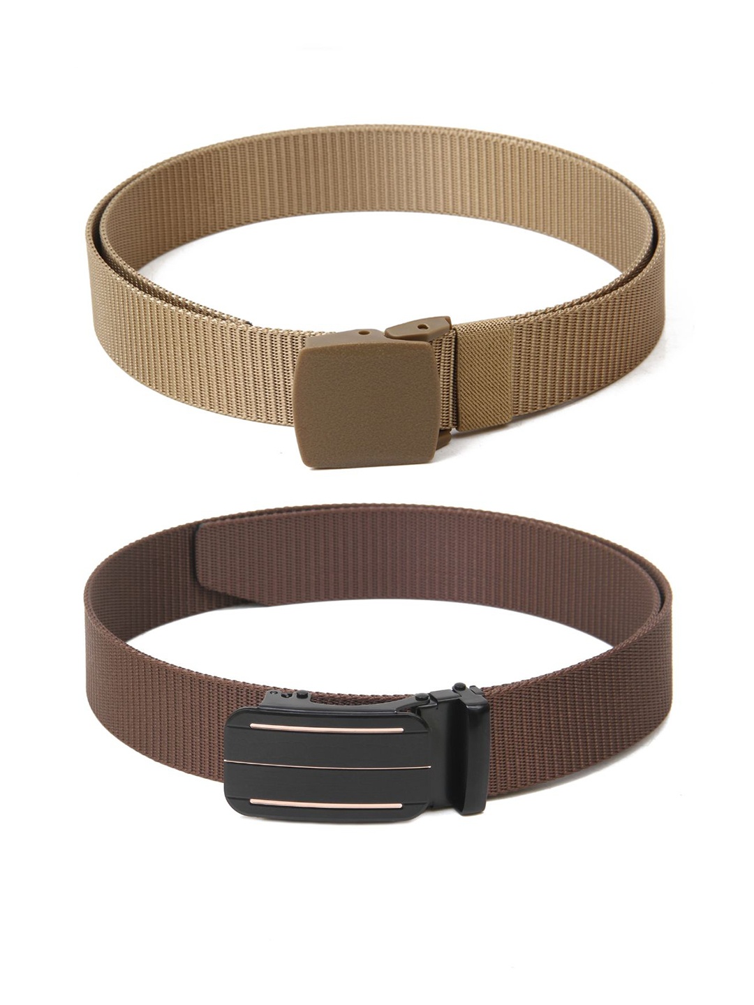 

Calvadoss Girls Set Of 2 Textured Belts, Beige