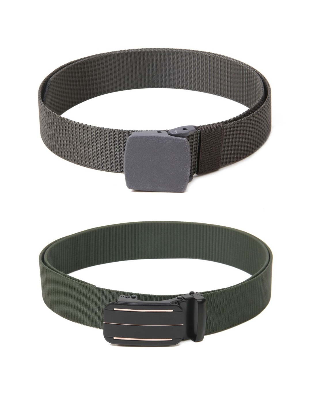 

Calvadoss Girls Set Of 2 Textured Canvas Belt, Grey