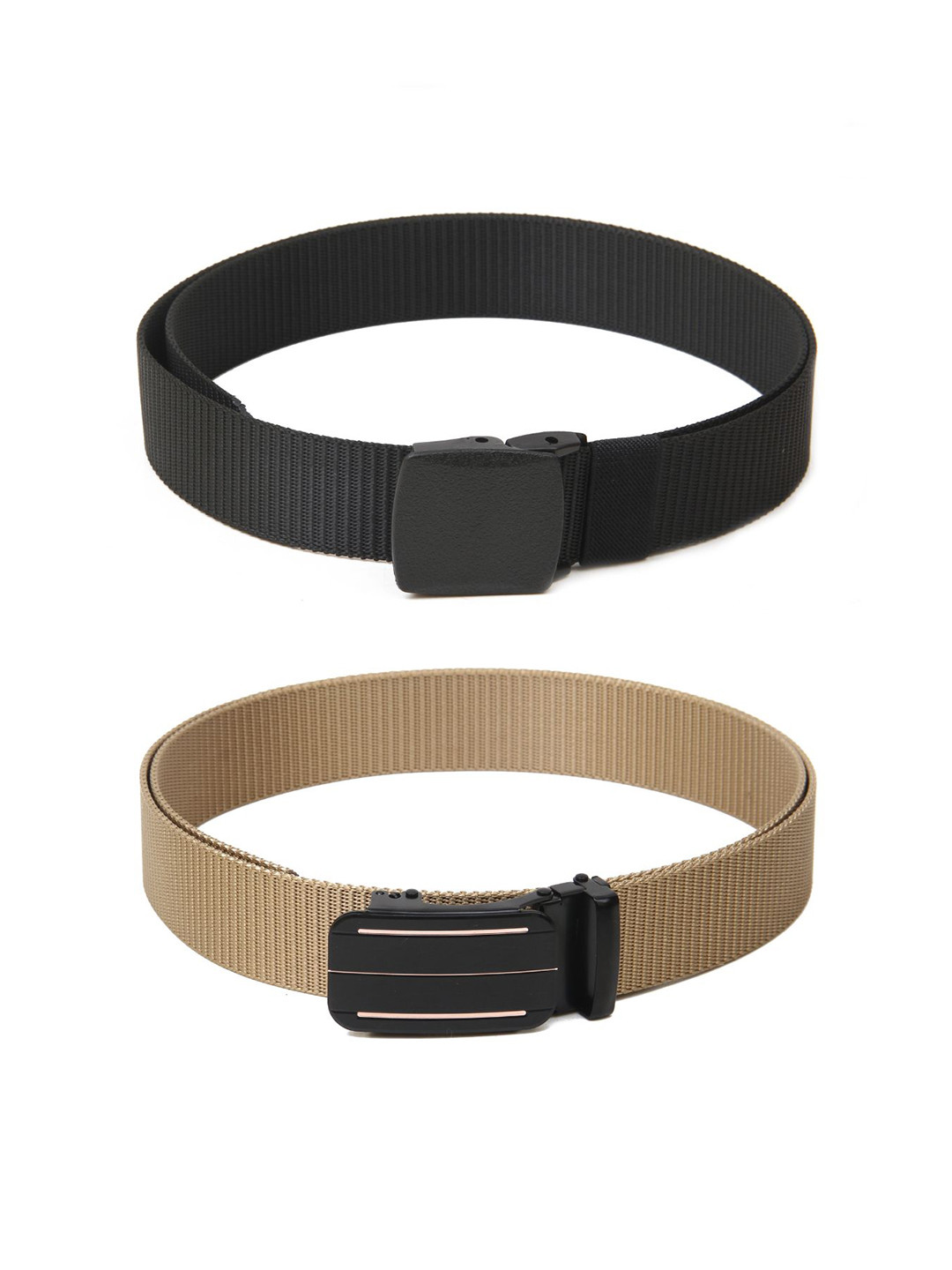 

Calvadoss Girls Set Of 2 Textured Canvas Belt, Black