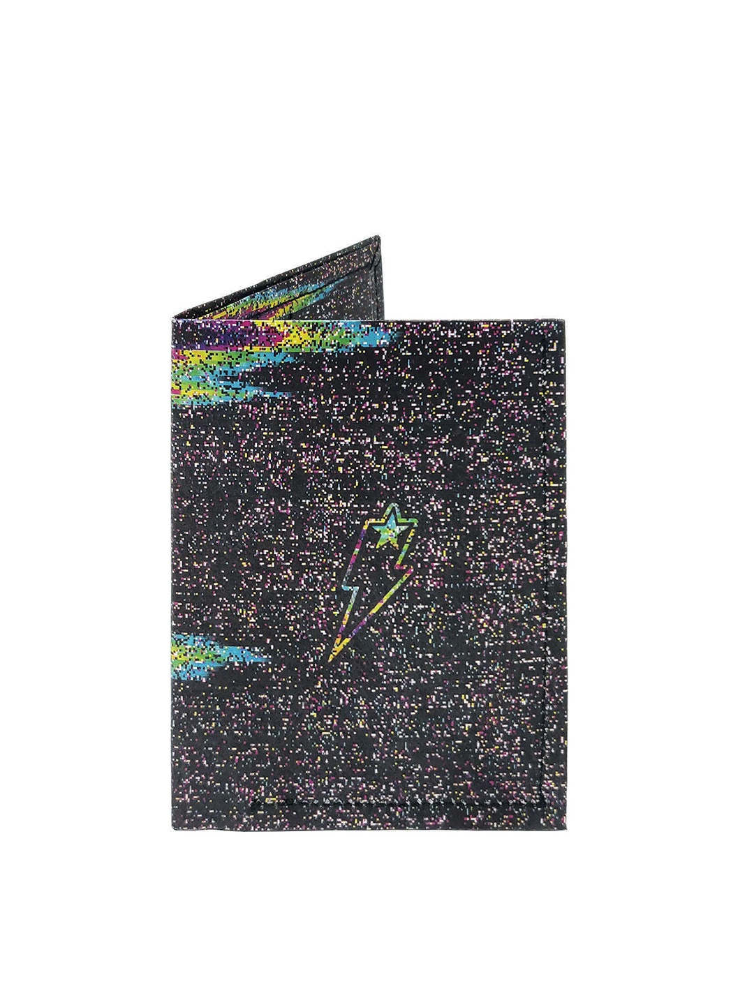 

SUPERVEK Unisex Printed Two Fold Wallet, Black