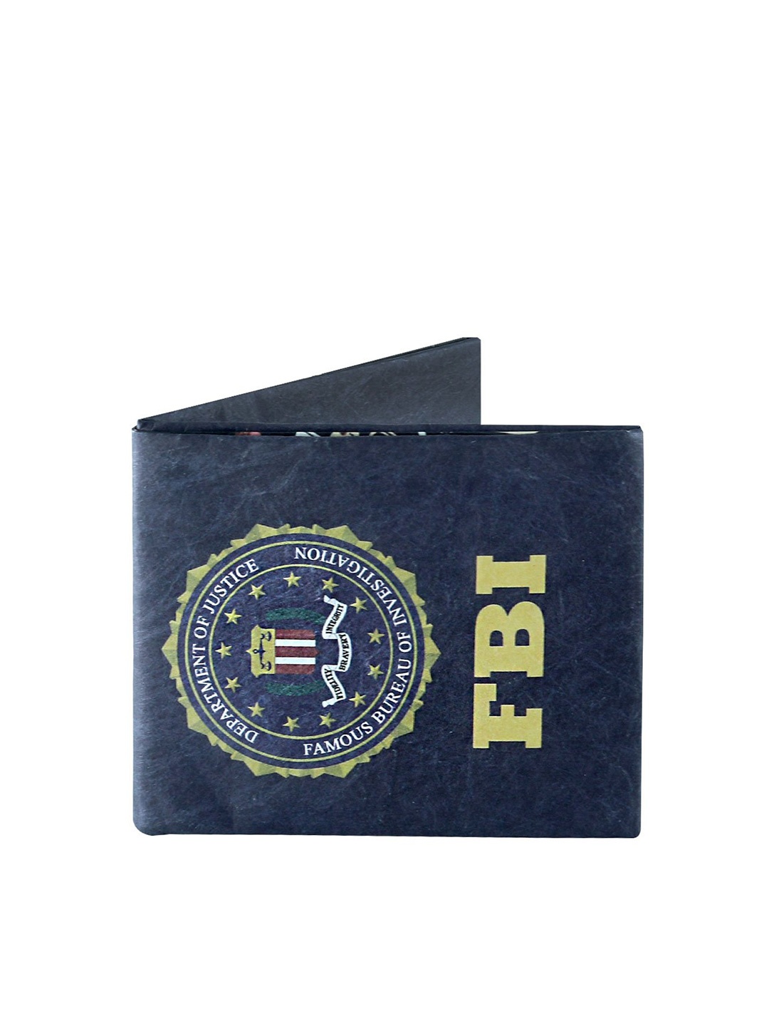 

SUPERVEK Unisex Printed Two Fold Wallet, Navy blue
