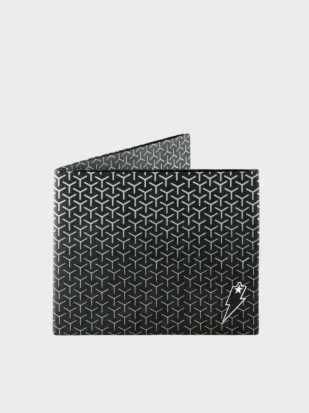 

SUPERVEK Geometric Printed RFID Two Fold Wallet, Black