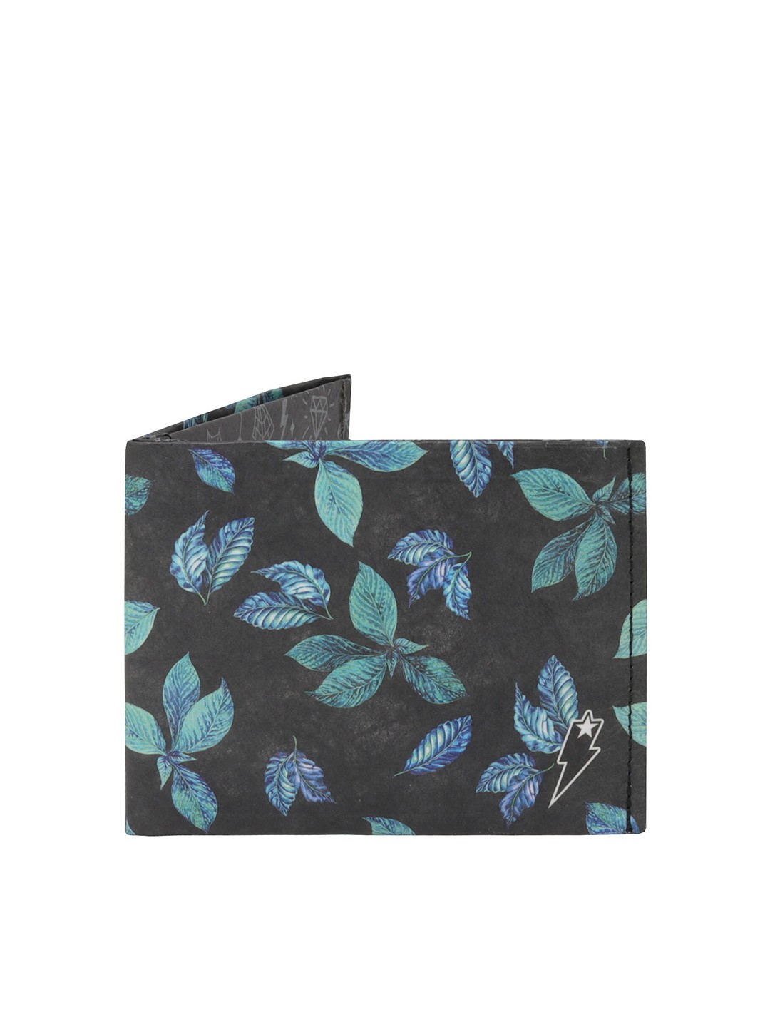 

SUPERVEK Unisex Floral Printed Two Fold Wallet, Black