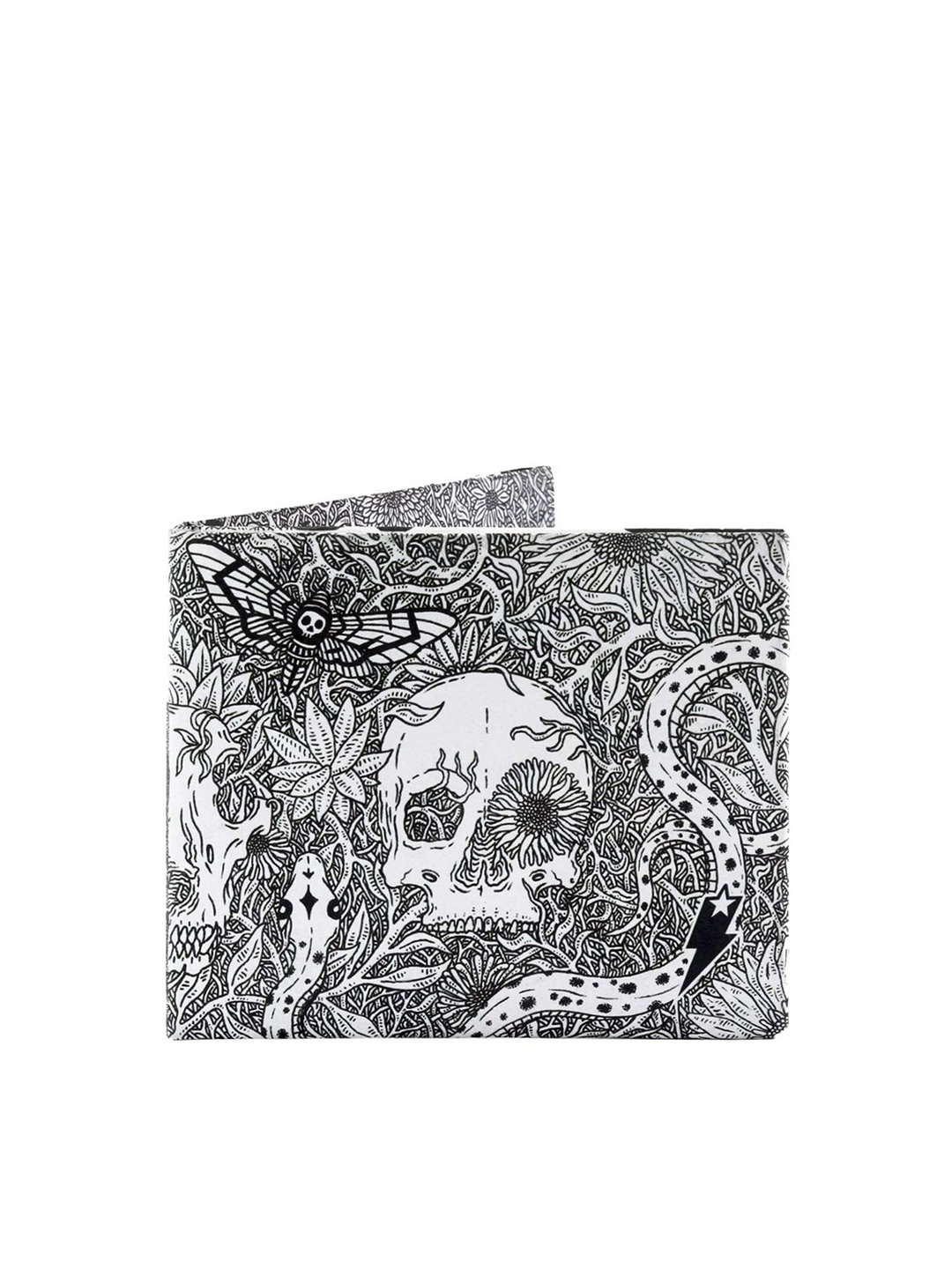 

SUPERVEK Unisex Printed RFID Two Fold Wallet, Black