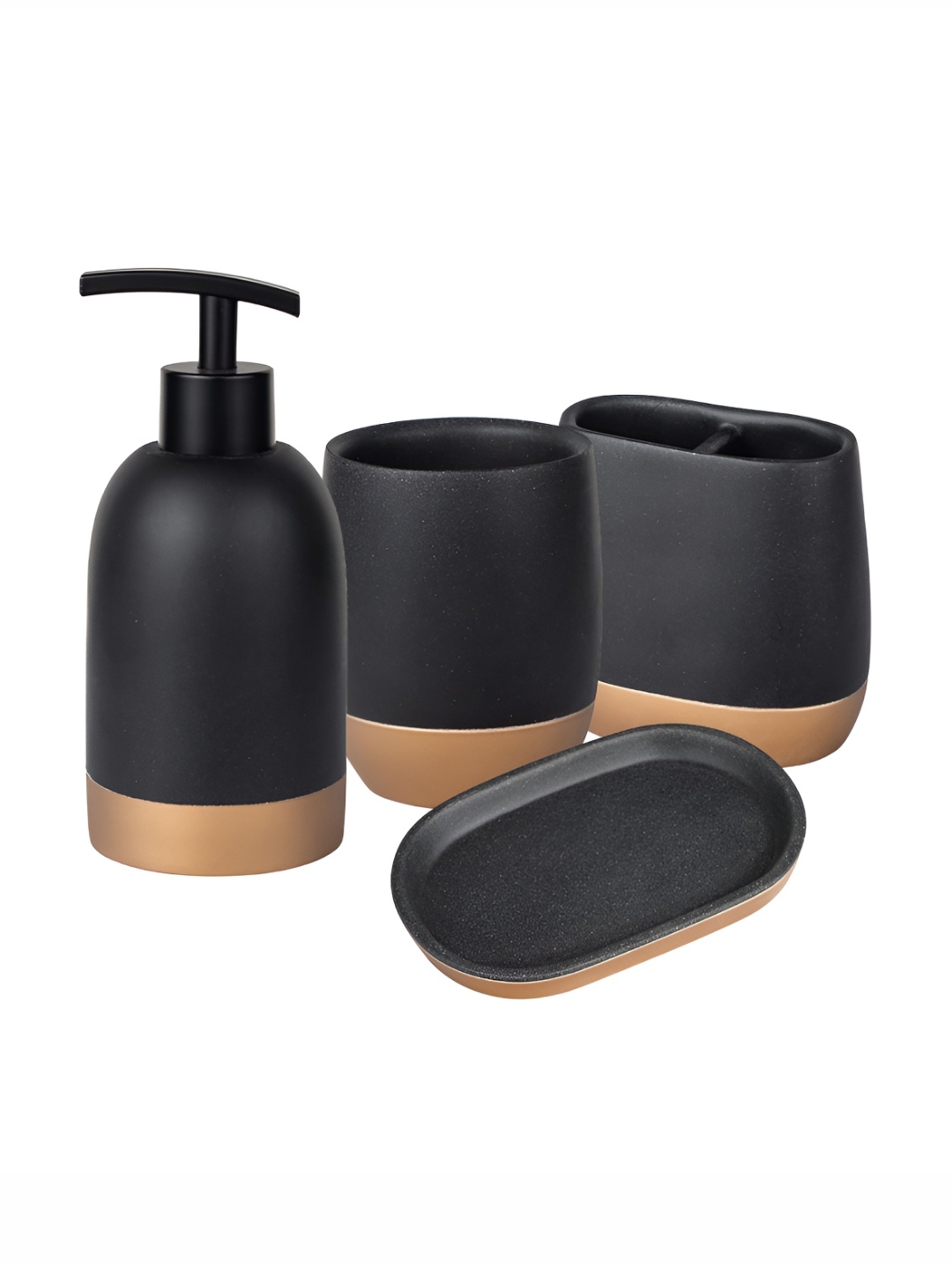

UMAI Black & Copper Toned 4 Pieces Bath Accessories Set
