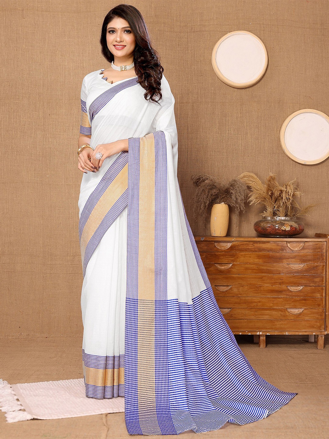 

KALINI Art Silk Saree, Blue