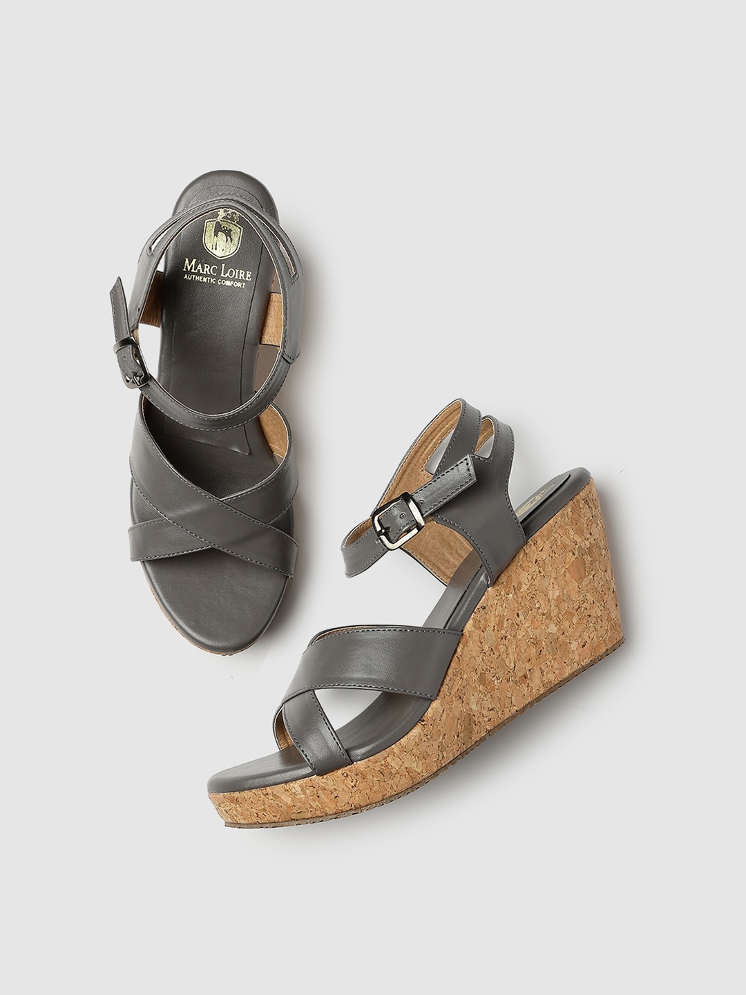 

Marc Loire Open Toe Wedge Heels, Grey
