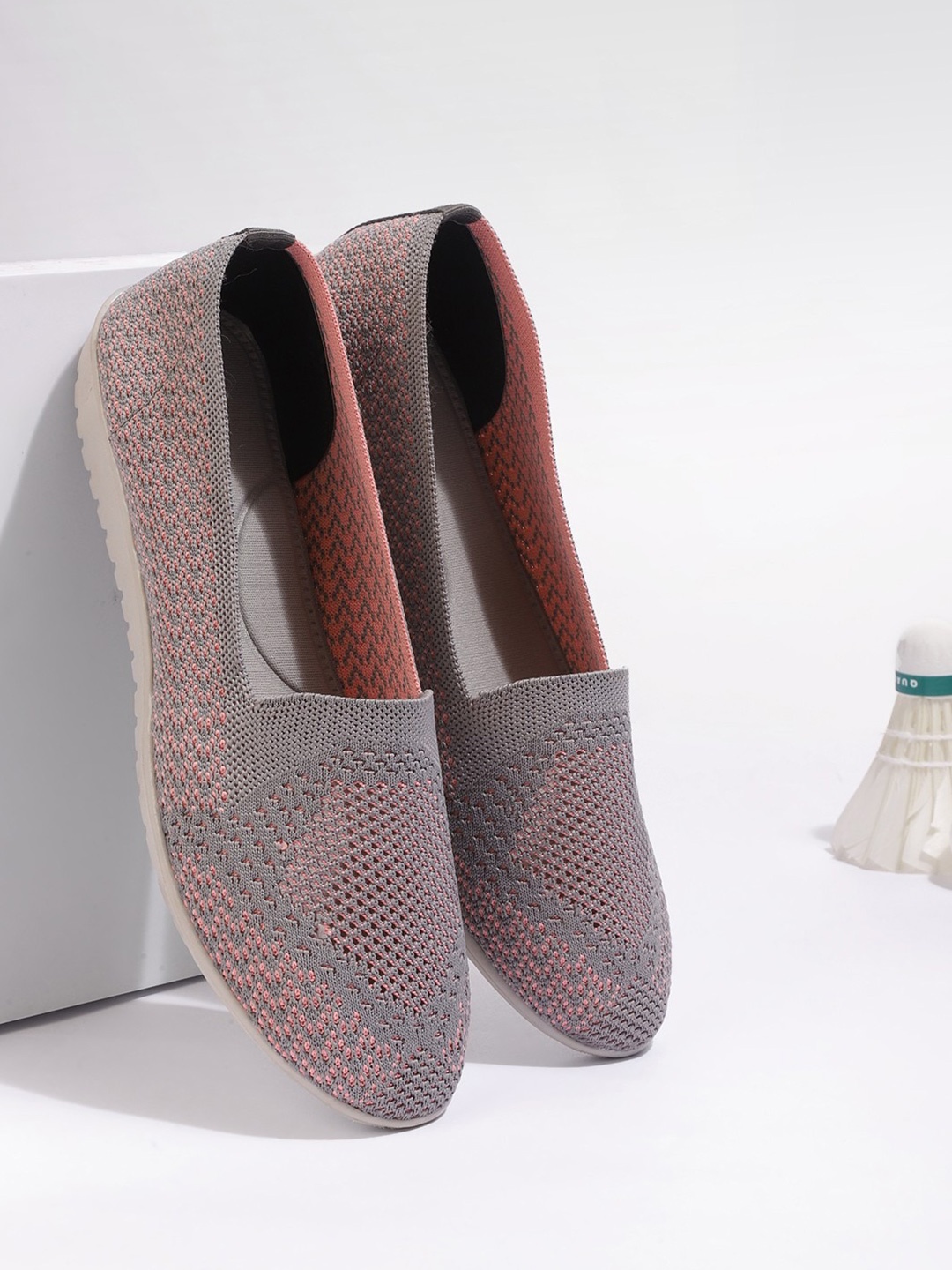 

Marc Loire Women Woven Design Round Toe Ballerinas, Grey