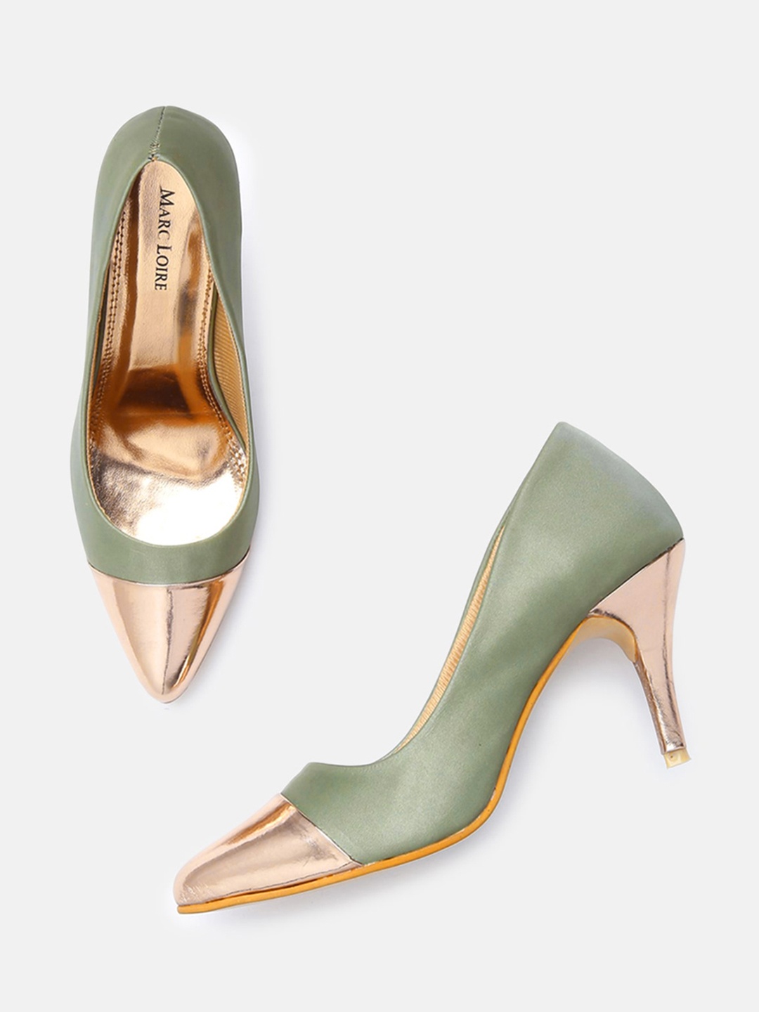 

Marc Loire Pointed Toe Slim Heeled Pumps, Olive