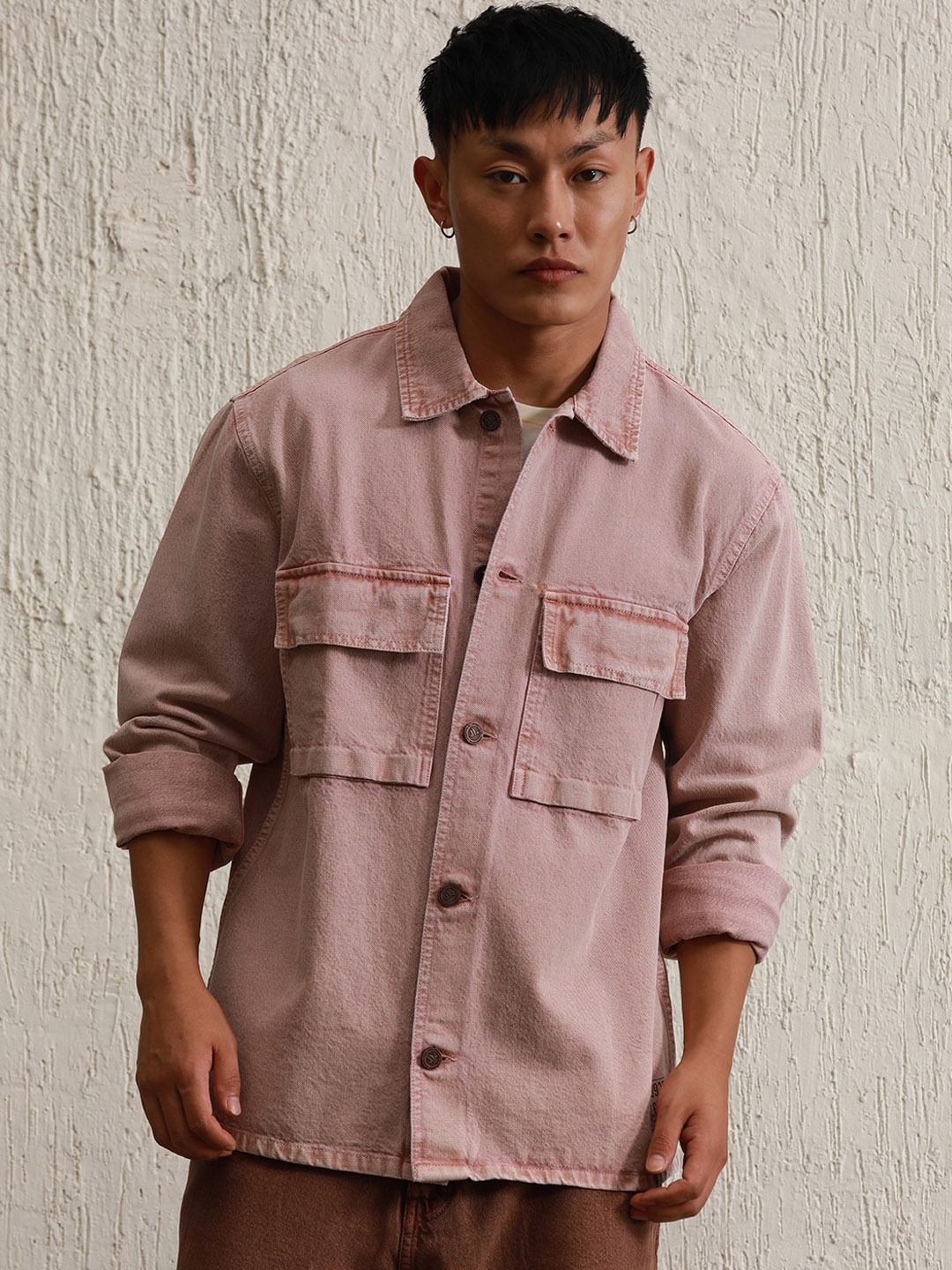 

Hubberholme Spread Collar Longline Pure Cotton Denim Jacket, Rust