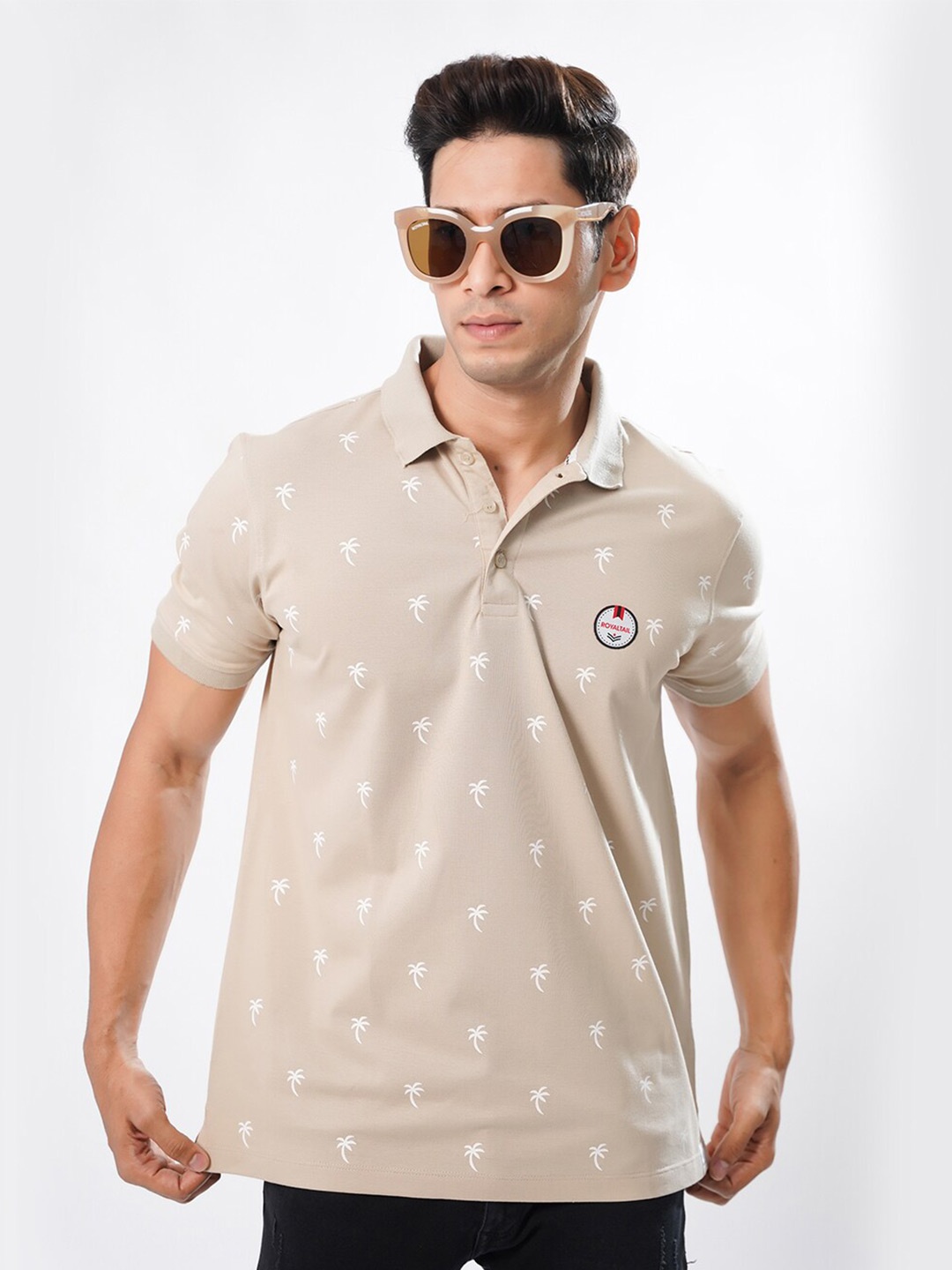 

ROYALTAIL Polo Collar Cotton T-shirt, Cream