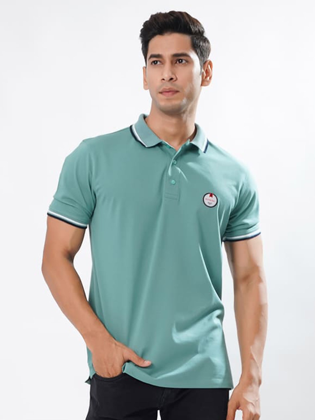 

ROYALTAIL Polo Collar Cotton T-shirt, Blue