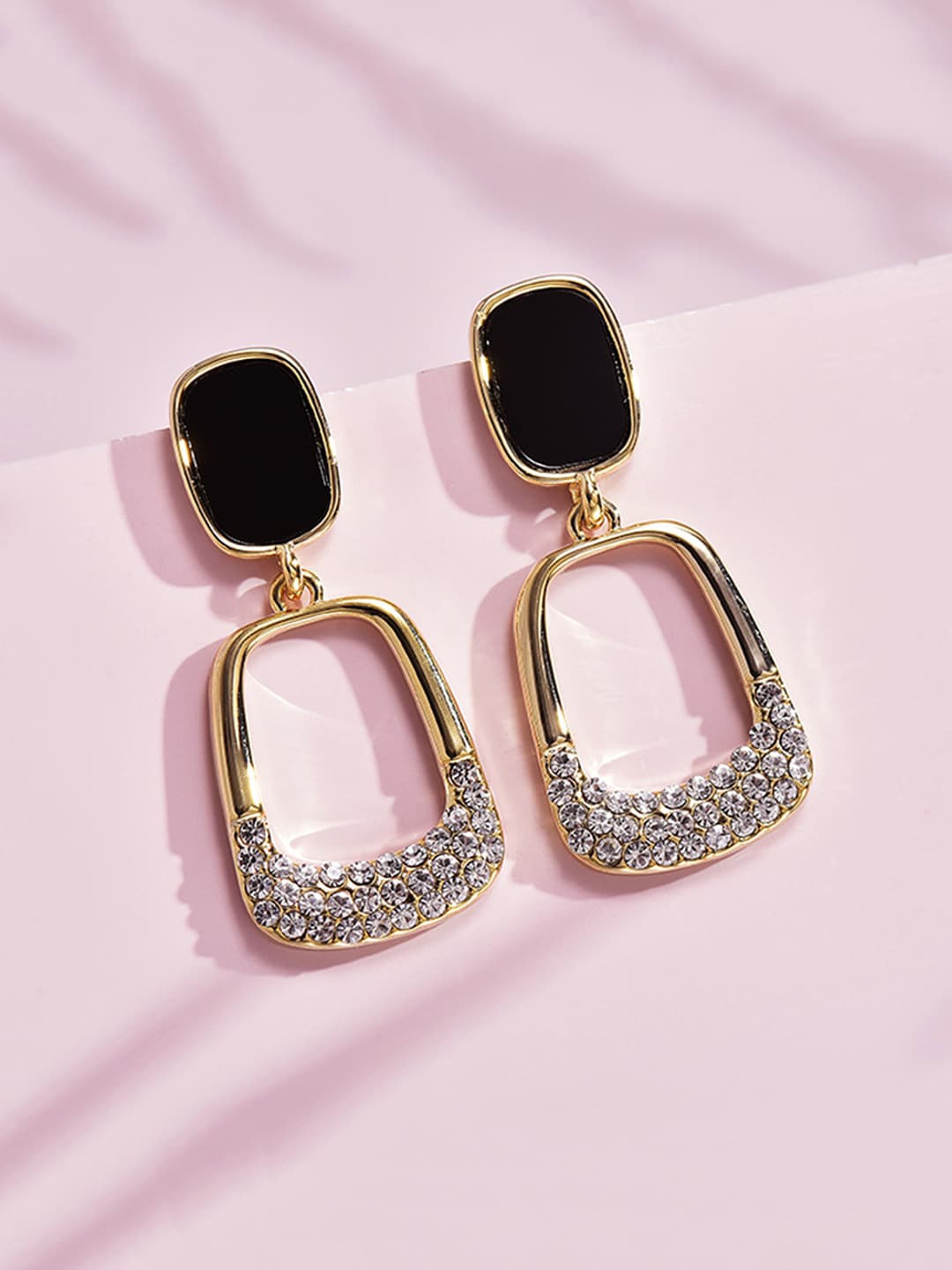 

Krelin Gold Plated Stainless Steel Artificial Stones Drop Earrings