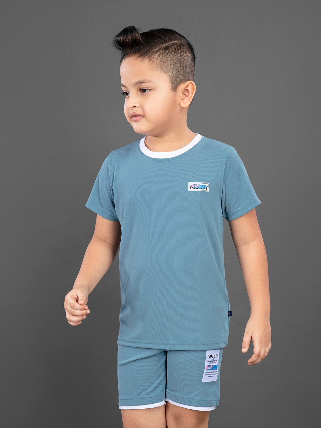 

3PIN Boys Round Neck Short Sleeves T-shirt & Shorts, Green
