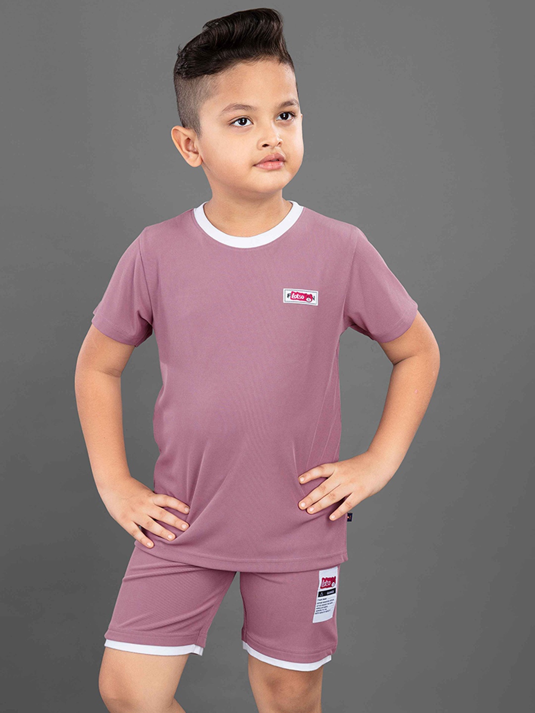 

3PIN Boys Round Neck Short Sleeves T-shirt & Shorts, Pink