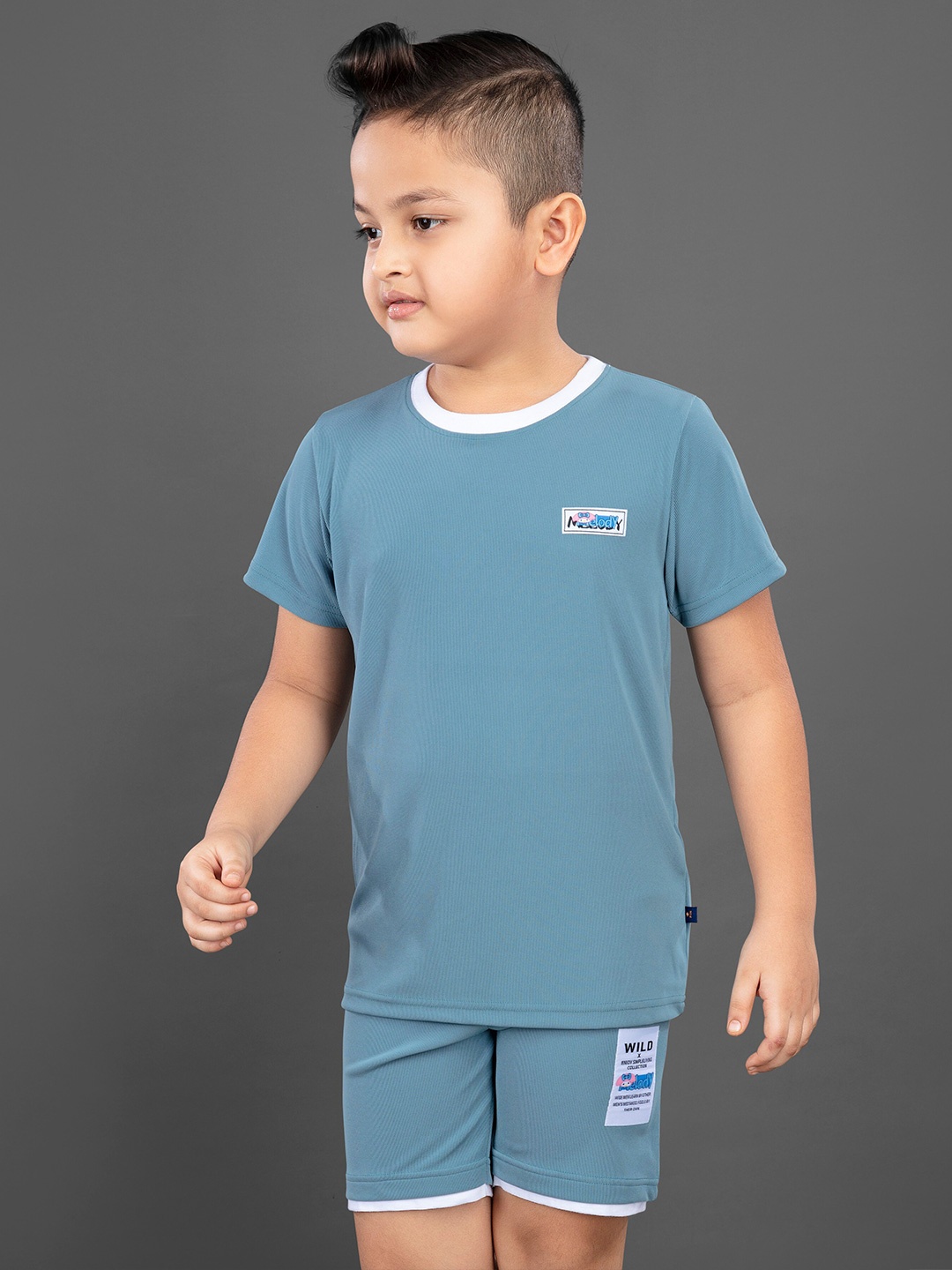 

3PIN Boys Round Neck Short Sleeves T-shirt & Shorts, Blue