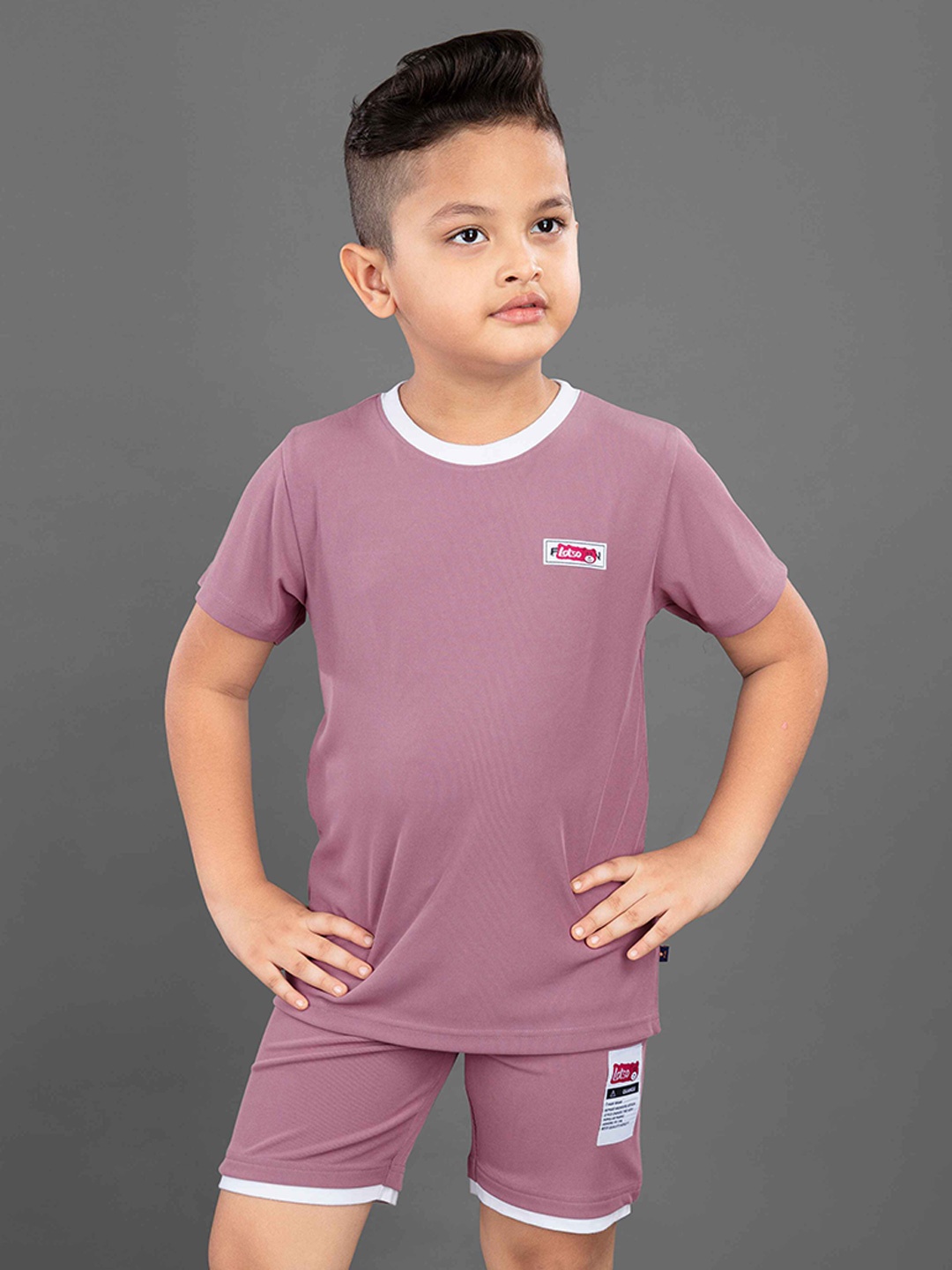 

3PIN Boys Round Neck Short Sleeves T-shirt & Shorts, Pink