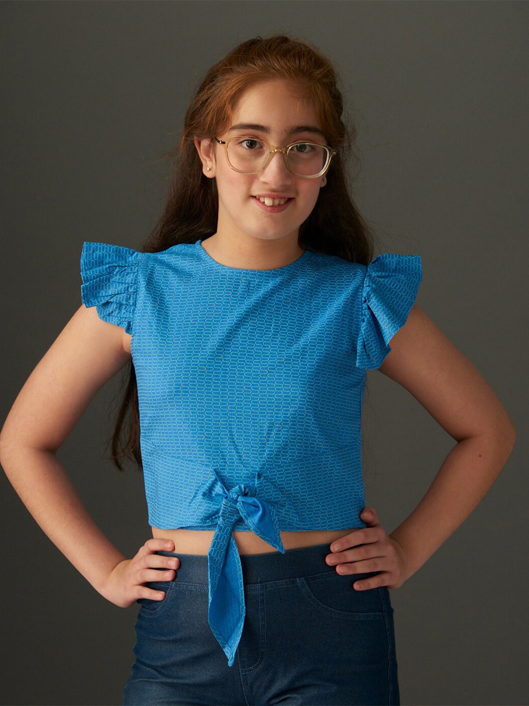 

KidsDew Flutter Sleeve Sheath Dress, Blue