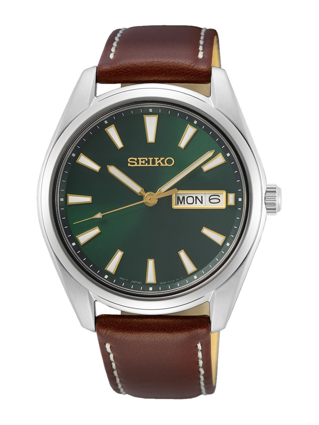

SEIKO Men Dial & Leather Straps Analogue Watch SUR449P1, Green