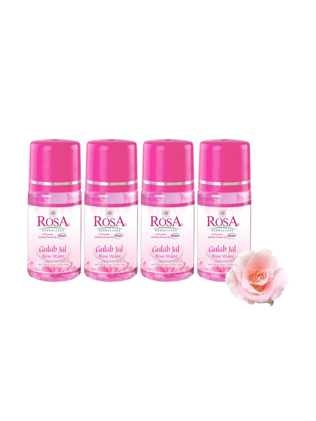 

ROSA Set Of 4 Gulab Jal Rose Water - 60ml Each, Pink