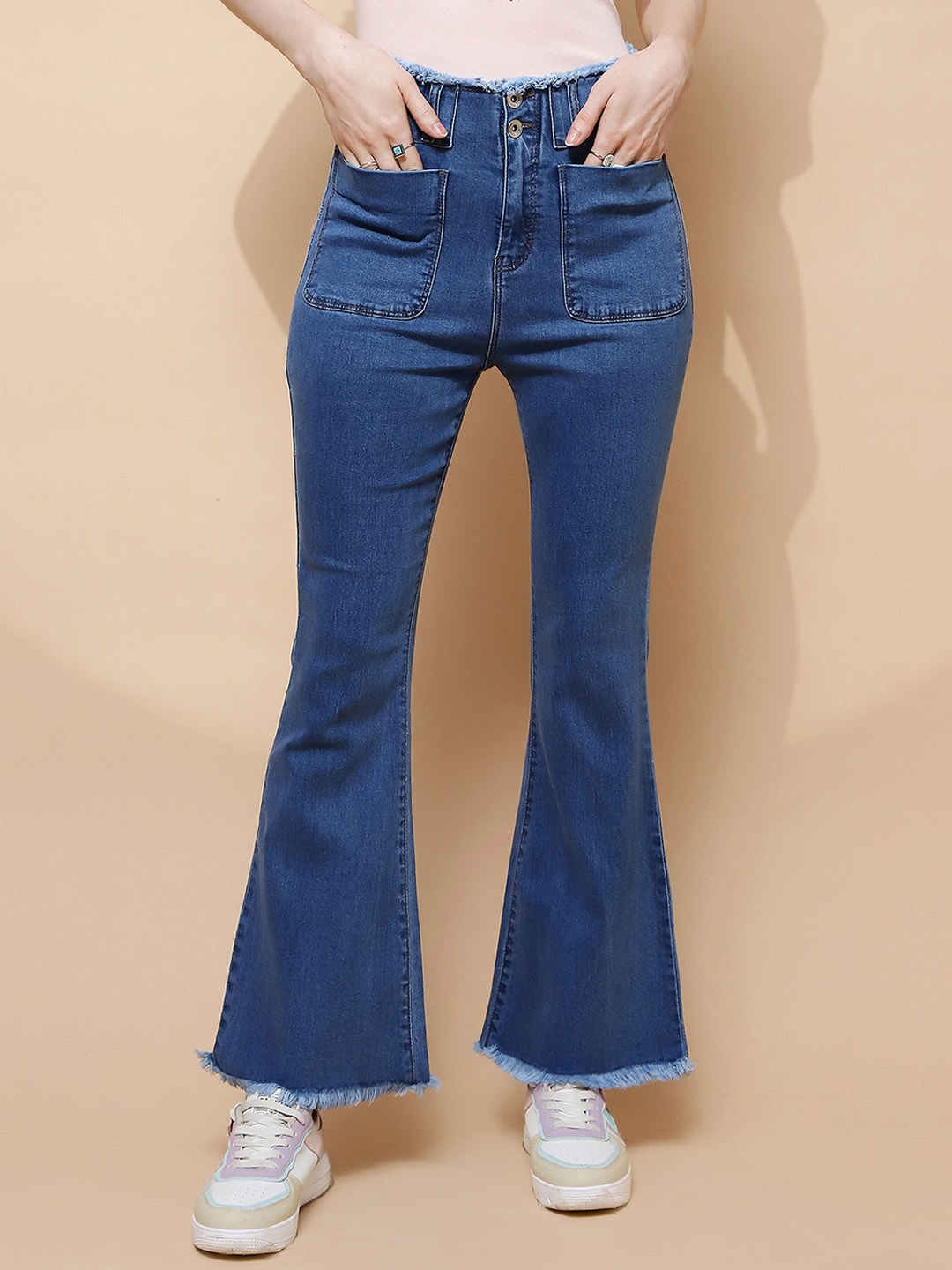 

Global Republic Women Clean Look Slim Fit Stretchable Bootcut Jeans, Blue