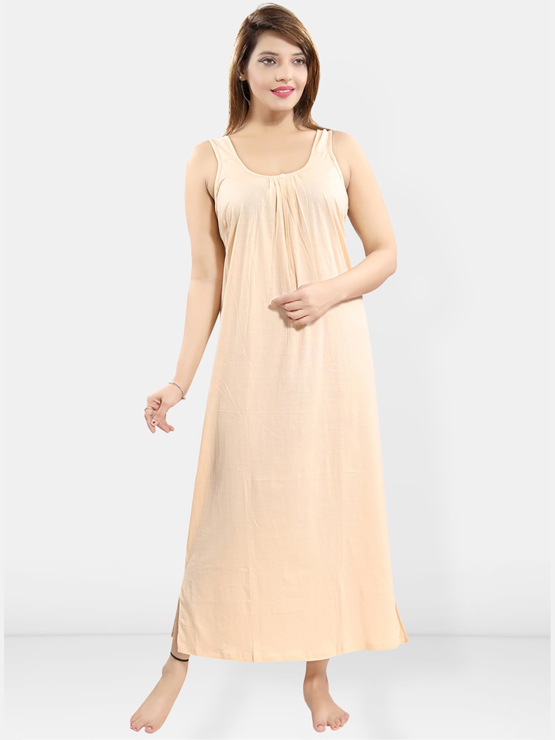 

Be You Cotton Full Nightie Slips, Beige