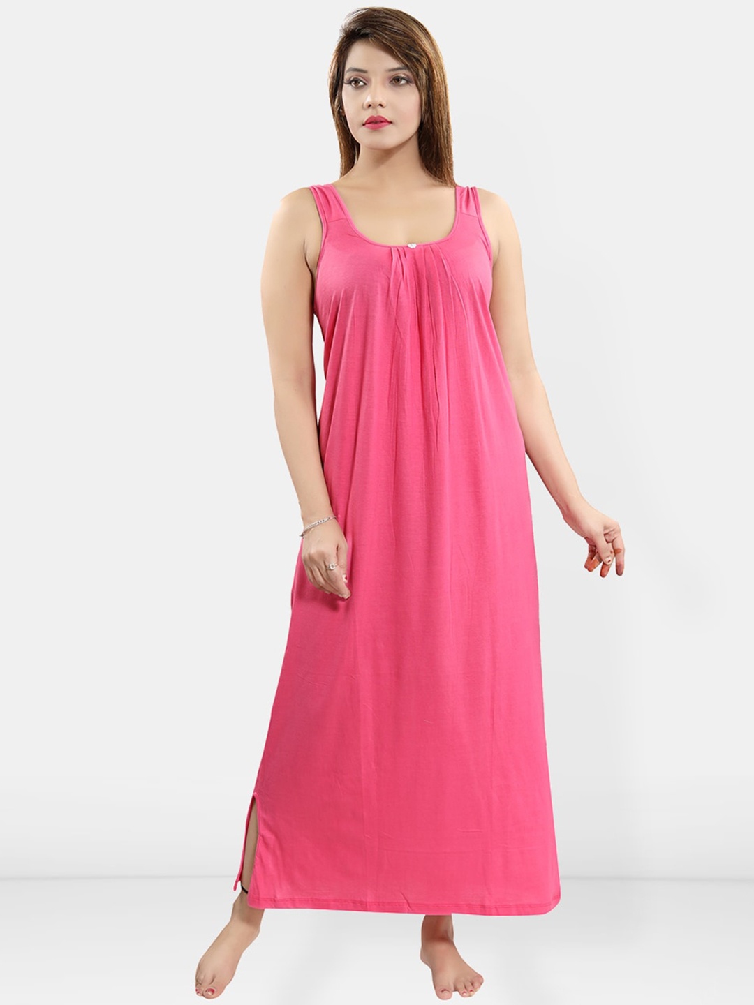 

Be You Sleeveless Cotton Midi Nightdress, Pink