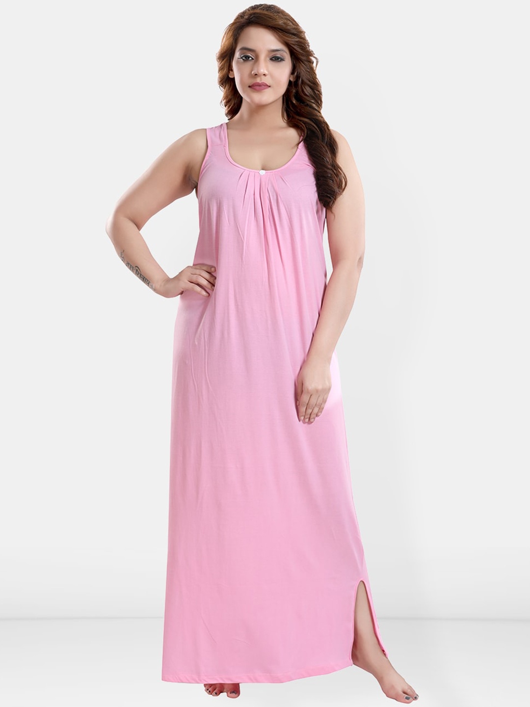

Be You Cotton Full Nighty Slip, Pink
