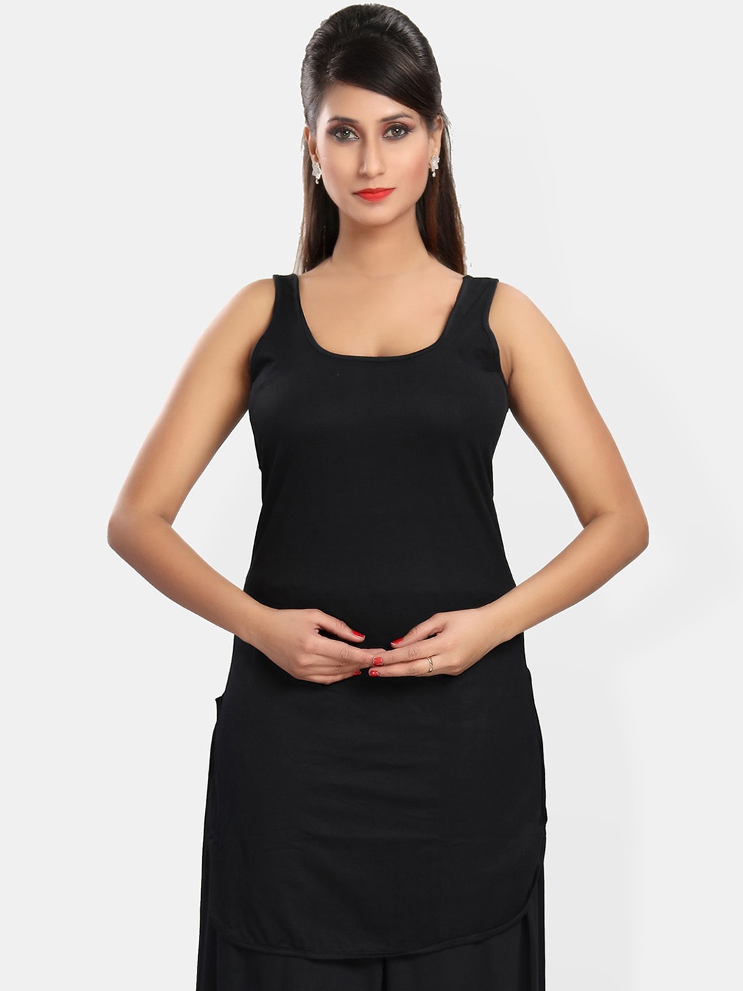 

Be You Sleeveless Cotton Slip, Black