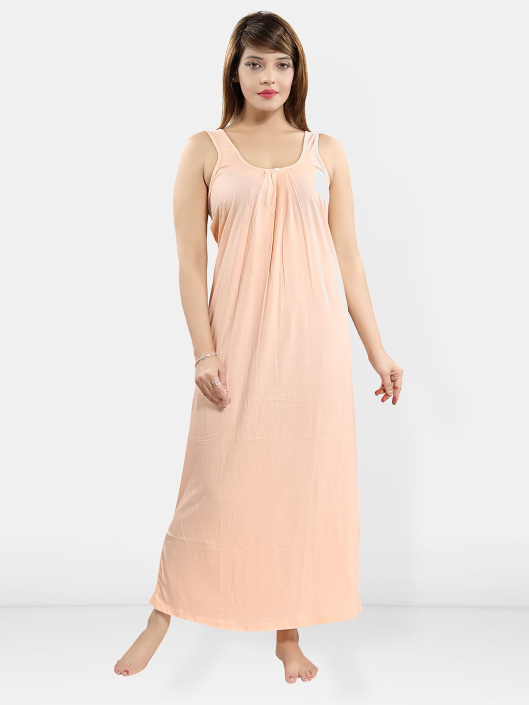 

Be You Sleeveless Cotton Maxi Nightdress, Peach