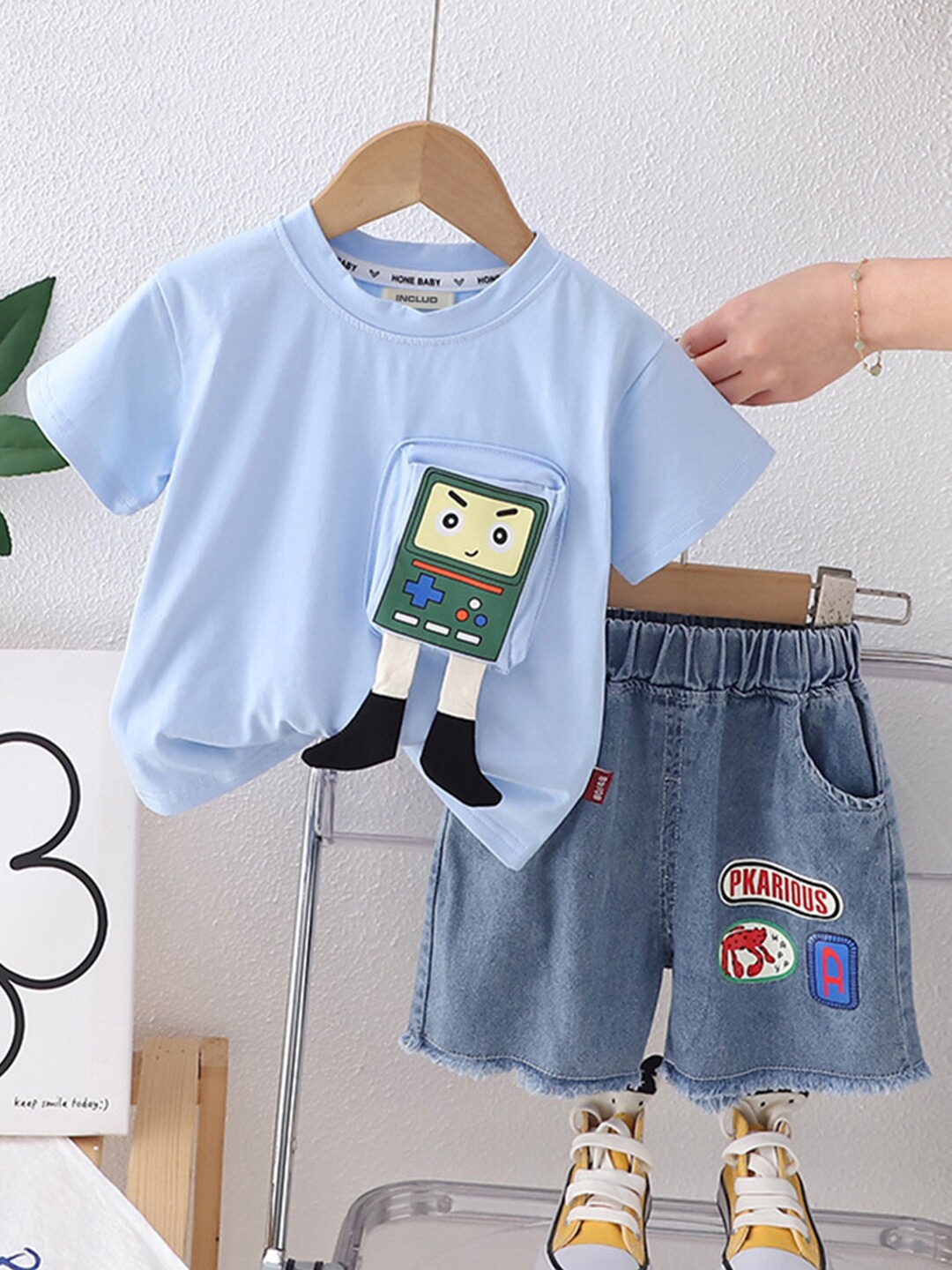 

INCLUD Boys Printed T-shirt with Short, Blue