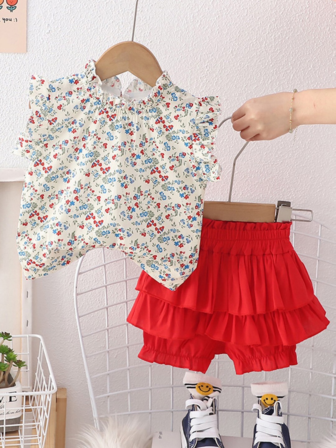 

INCLUD Boys Printed Top with Short, Red