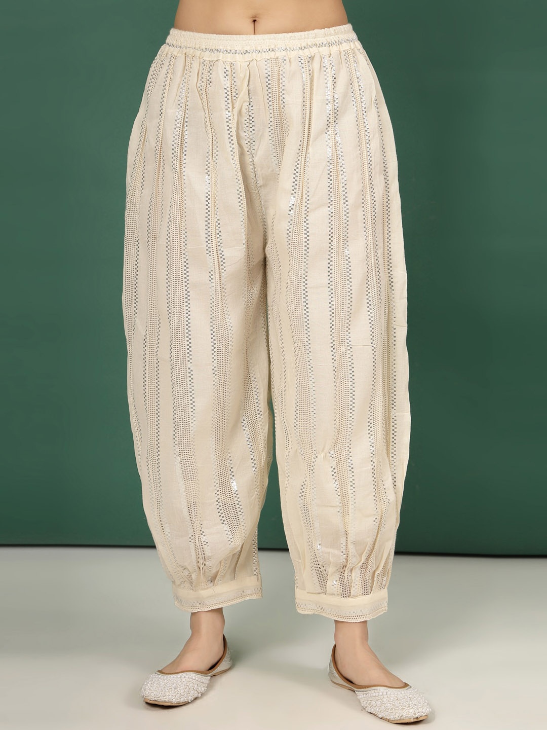 

Clora Creation Women Afghani Salwar, Cream