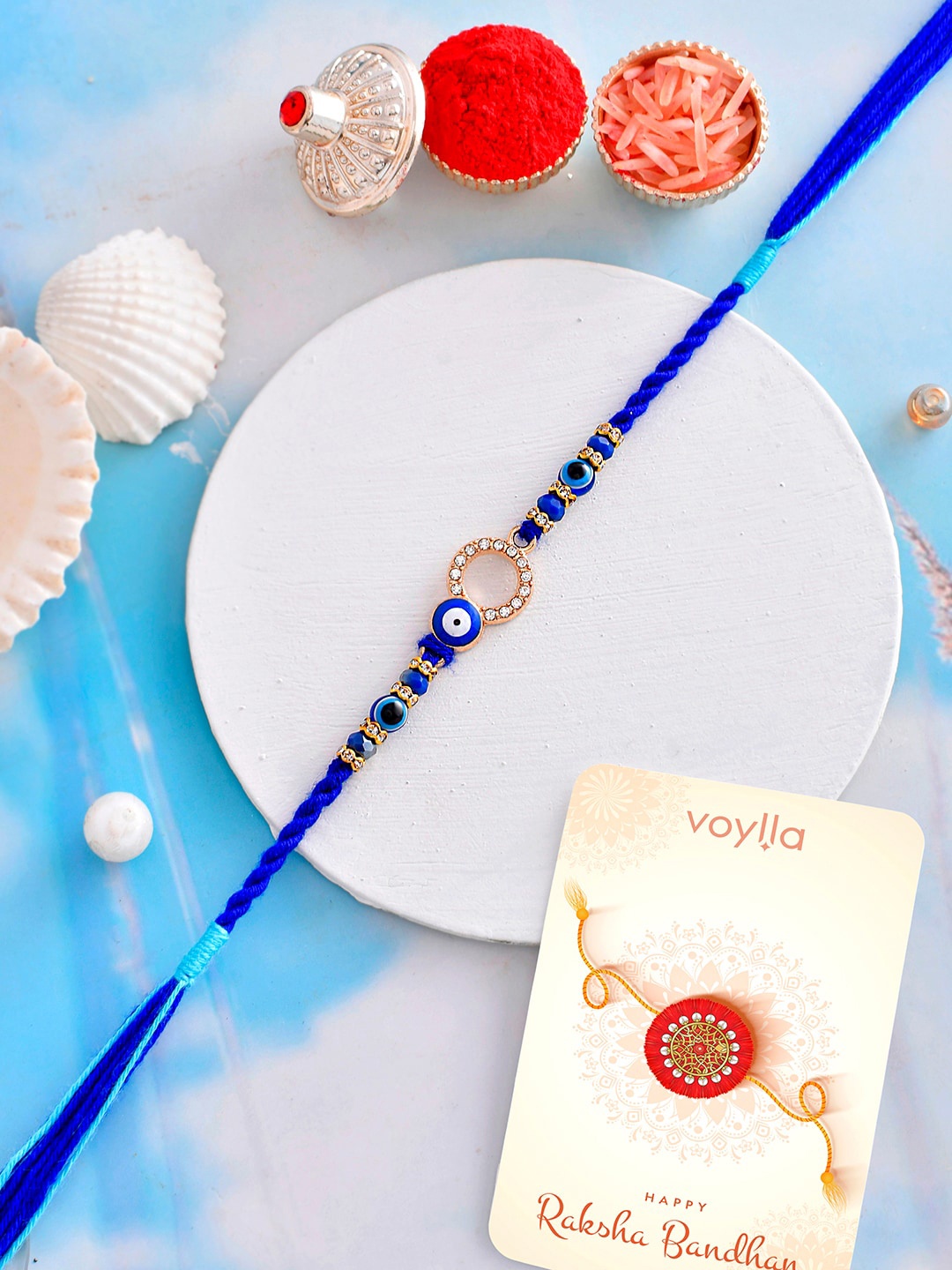 

Voylla Evil Eye Thread Rakhi, Navy blue