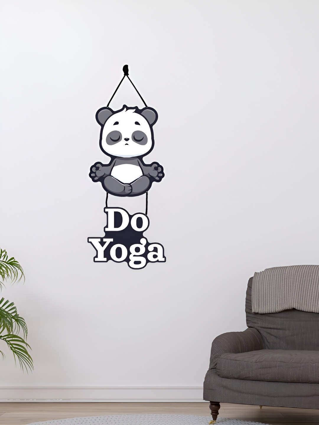 

CVANU White & Grey Do Yoga Printed Hanging Wall Decor