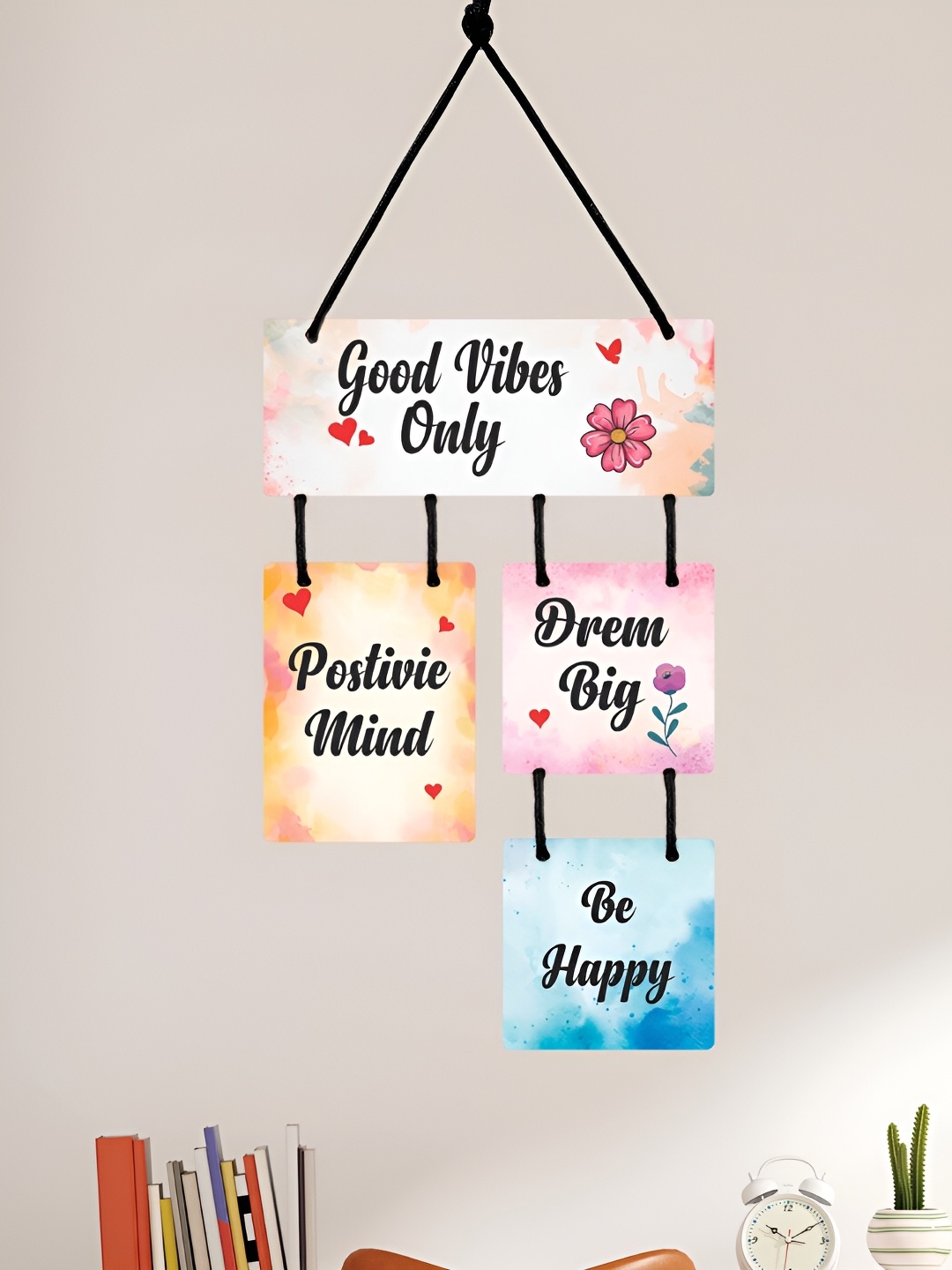 

CVANU Pink & Blue Printed Hanging Wall Decor